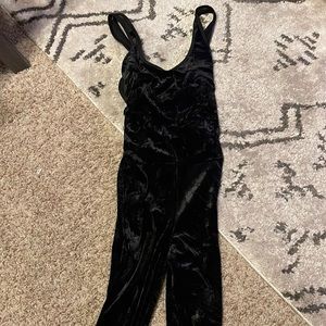 Black velvet jumpsuit